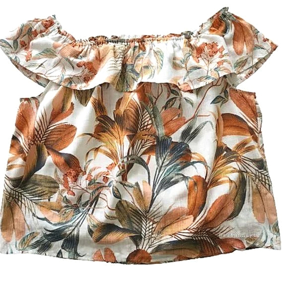 NWOT A.N.A On Or Off Shoulder Ruffle Floral Bloomcore Cottagecore Blouse Top